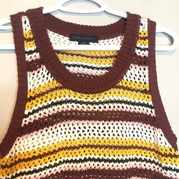 Anthropologie Sanctuary Crochet Sleeveless Striped Top, size XS - Picture 4 of 11